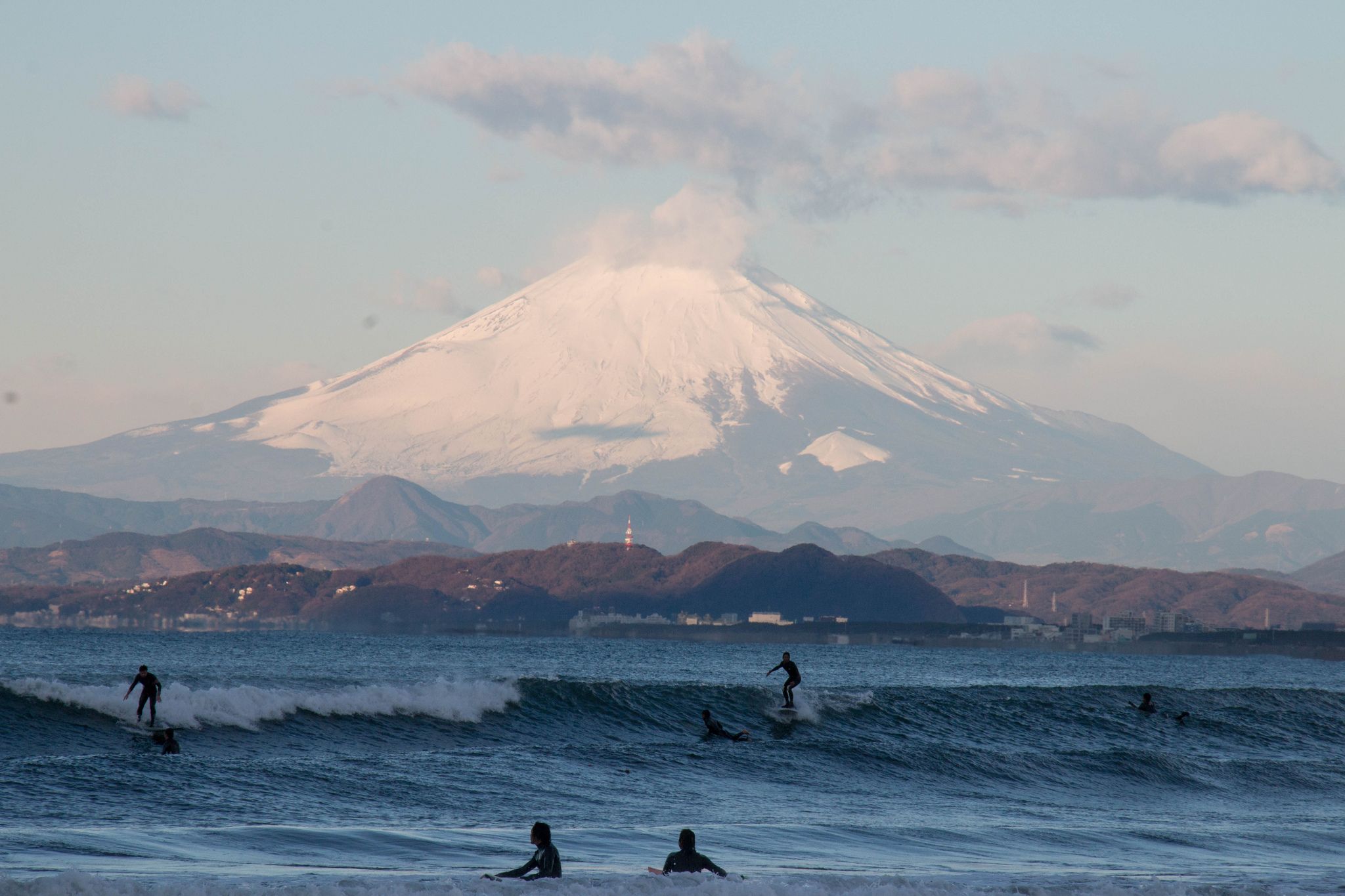 Surfing in Kamakura, Japan